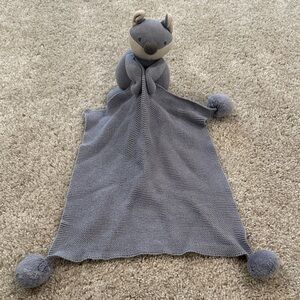 Gray Knit Animal Lovey Blanket